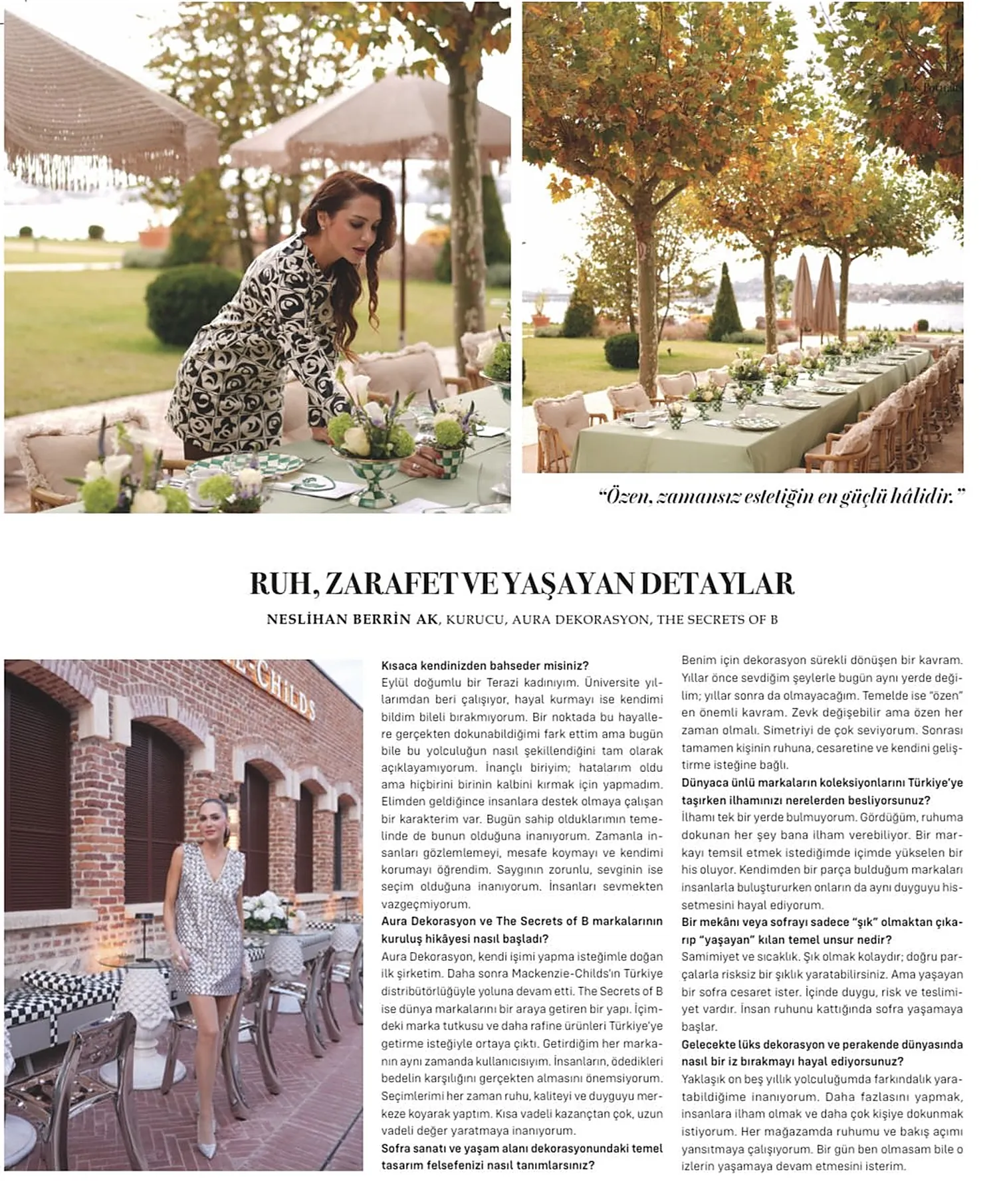 The full interview: Ruh, Zarafet ve Yaşayan Detaylar