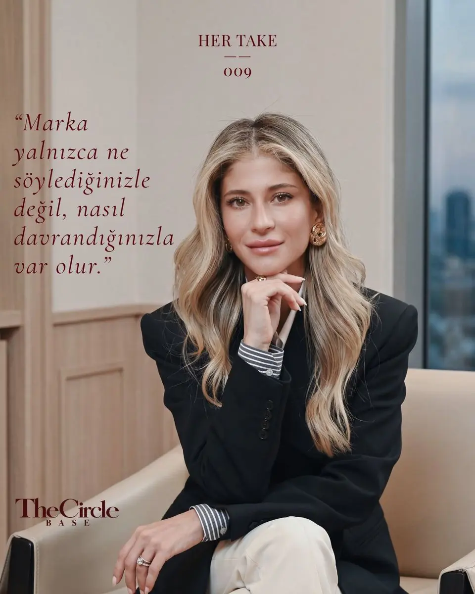 Her Take — portrait with a pull quote