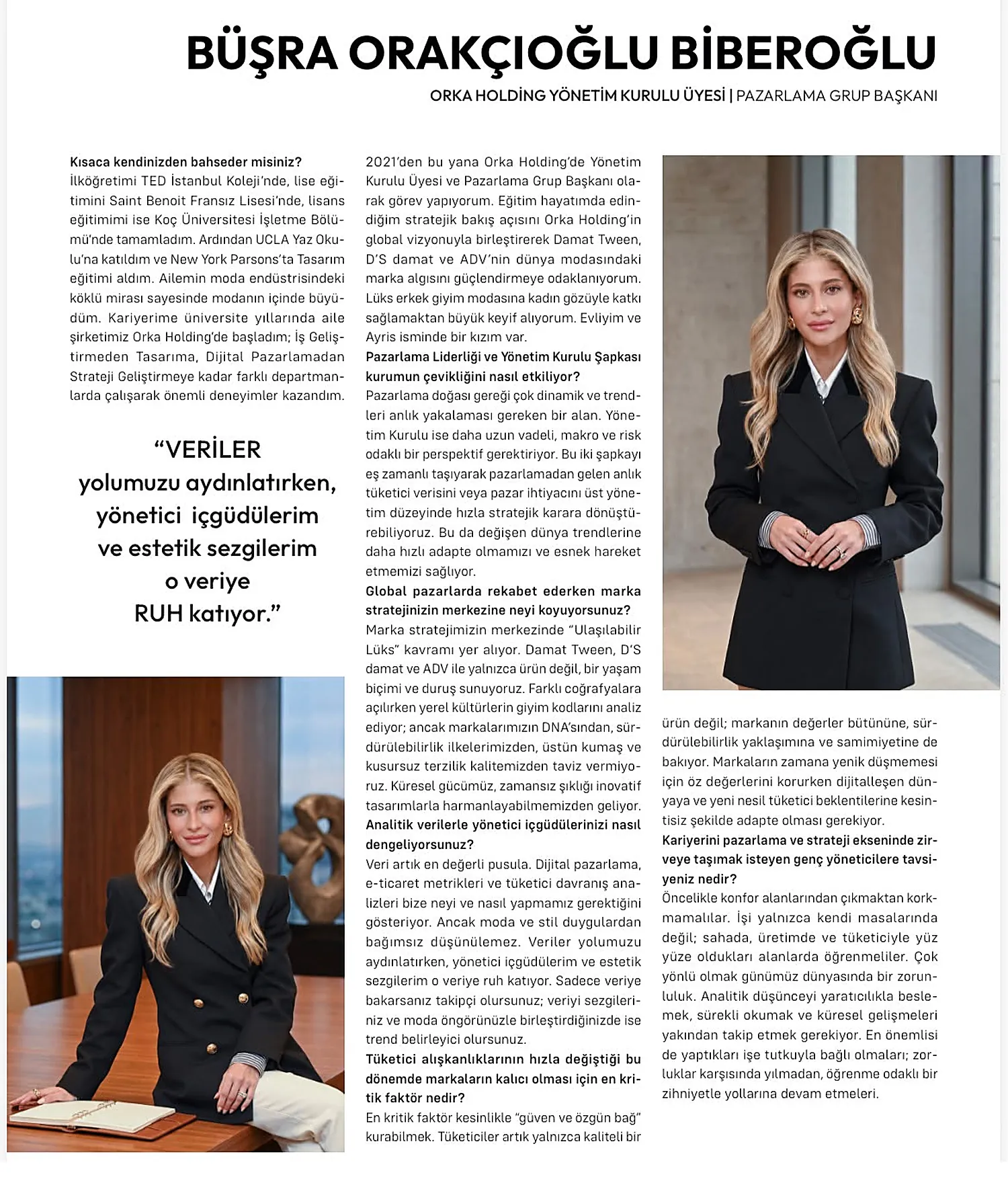 The full interview with Büşra Orakçıoğlu Biberoğlu