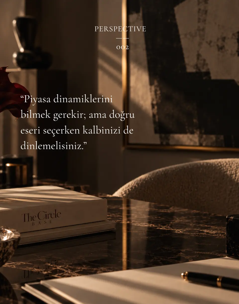 Perspective — a quote by Ebru Aygensu over a marble desk